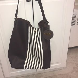 Henri Bendel Brown and White tote bag